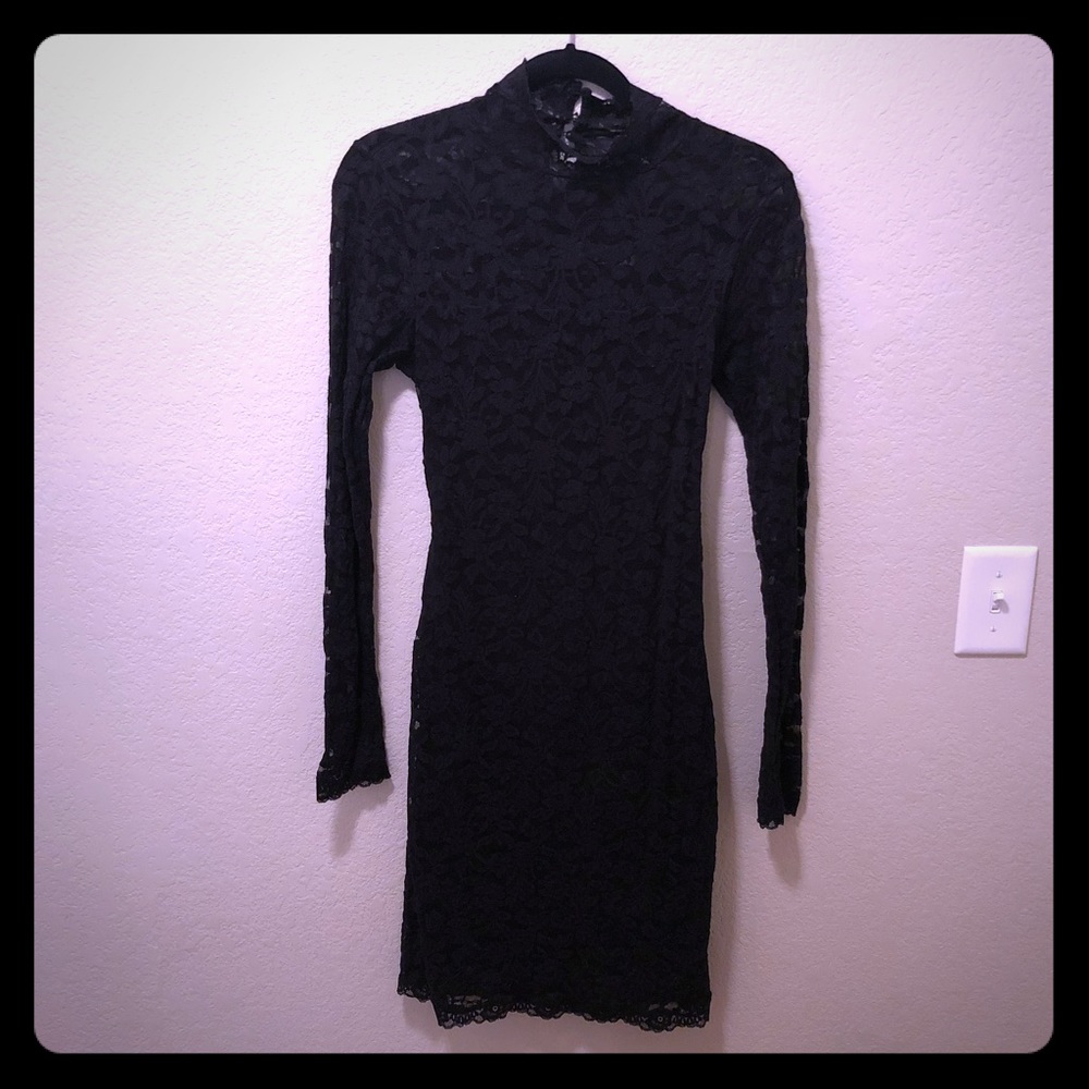 MODA International Black Lace Dress Open Back SEXY